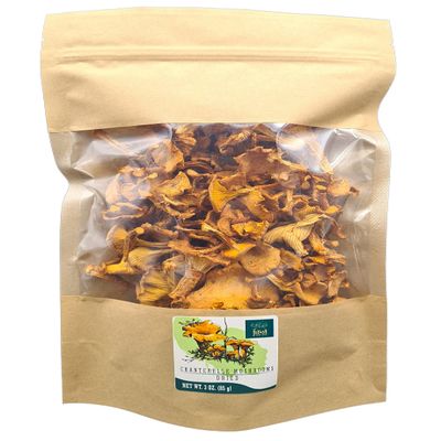 Forest Food Shop Dried Chanterelle Mushrooms 3 Ounce  Handpicked from Wild Forests, Air-Dried Mushrooms, Sourced by a Small Family Business, Ideal for Cooking and Gourmet Recipes.