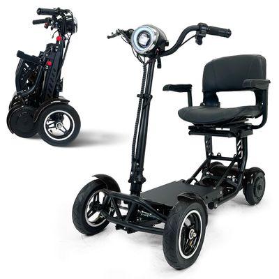 Foldable Mobility Scooter for Adults and Seniors, Lightweight & Long Range Four Wheel Mobility Scooters (RED Model)