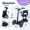 Foldable Mobility Scooter for Adults and Seniors, Lightweight & Long Range Four Wheel Mobility Scooters (RED Model) view 4