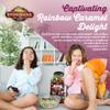 Stonehedge Farms Flavored Rainbow Caramel Popcorn | 26 oz Tub (Pack of 2) | Reclosable Barrels | Red, Yellow, Green and Blue | Colorful Gourmet Carmel Popped Pop Corn | Bulk Shareable Gift view 4
