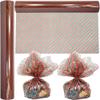 AnapoliZ Christmas Cellophane Wrap Roll | 100 Ft. Long X 16 in. Wide | 2.3 Mil Crystal Clear Christmas Stripes Cellophane | Gifts, Baskets, Treats Wrapping Paper | Red and Green Stripes Cello Roll view 1