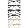 VisionGlobal 6 Pairs Blue Light Blocking Glasses/Reading Glasses for Women/Men, Fashion Eyewear Frame (Dark Tortoise+Black Purple+Champagne, 3.00 Magnification) view 1