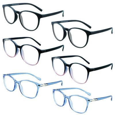 YEIN Reading Glasses 6 Pairs Blue Ligtht Blocking Reading Glasses for Men and Women Fashion Square Frame Readers(Black,Black purple,Clear blue,+0.50)