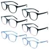 YEIN Reading Glasses 6 Pairs Blue Ligtht Blocking Reading Glasses for Men and Women Fashion Square Frame Readers(Black,Black purple,Clear blue,+0.50) view 1