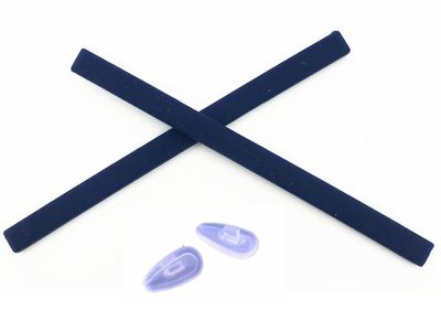 Caulo Replacement Kit of Temple Ear Socks and Nose Pads Compatible with Oakley Tincup OX3184 Glass Sunglass Frames (Dark Blue w Clear Nose Pads - 1 Set)