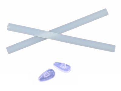 Caulo Replacement Kit of Temple Ear Socks and Nose Pads Compatible with Oakley Tincup OX3184 Glass Sunglass Frames (Milky White w Clear Nose Pads - 1 Set)