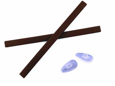 Caulo Replacement Kit of Temple Ear Socks and Nose Pads Compatible with Oakley Tincup OX3184 Glass Sunglass Frames (Coffee w Clear Nose Pads - 1 Set)