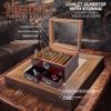 Prestige Import Group Chalet Glass Top Cigar Humidor with Digital Hygrometer & 2 Storage Drawers - 25 to 50 Capacity - Color: Cherry view 3