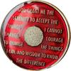 10 Year AA Medallion 1.5" Large Metallic Mandarin Red Sobriety Chip view 2