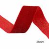 HWASH Christmas Ribbon, Red Brilliant New Year Velvet Ribbons 5 Yards, for Garland, Gifts, Wrapping, Wreaths (Color : 38mm) view 3
