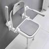 MOFOCO Folding Shower Seat, Wall Mounted Shower Bench Stool with Arms and Back Support Legs, for Seniors Adults Elderly Disabled and Disabled People view 2