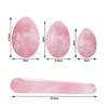 Rose Quartz Yoni Egg Stick Set Natural Pink Crystal Stone Love Eggs Drilled and Undrilled Egg Kegel,Undrilled with Box view 3