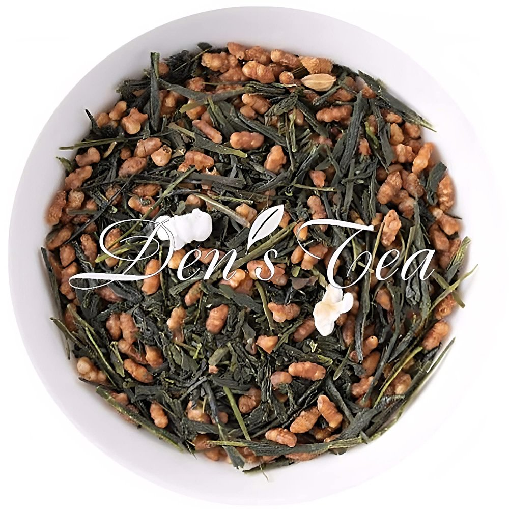 [Den's Tea] Organic Genmaicha, Japanese Green Tea, Loose Leaf, Product of Japan (2 Oz)