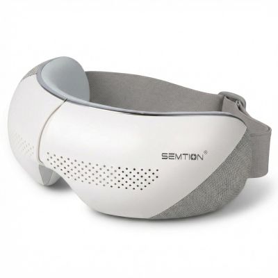 SEMTION Eye Massager with Heat for Migraines Relief Heated Eye Mask for Dry Eyes, Eye Strain Relief, Birthday/Valentines Day Gifts for Women Mom Men(White)
