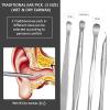 8 Pcs Ear Wax Removal Kit,Professional Double-Headed Ear Pick Earwax Removal Tools,316L Stainless Steel Ear Cleaner Curette with Cleaning Brush and Storage Box,Suit for Kid Adult(Silver) view 3