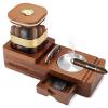 SEMKONT Cigar Humidor and Ashtray Set, Wooden Tray with Acrylic Humidor Jar, Cutter Holder, Drawer, Slot and Cigar Cutter Accessories, Home Gift Sets for Men view 1
