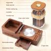 SEMKONT Cigar Humidor and Ashtray Set, Wooden Tray with Acrylic Humidor Jar, Cutter Holder, Drawer, Slot and Cigar Cutter Accessories, Home Gift Sets for Men view 2
