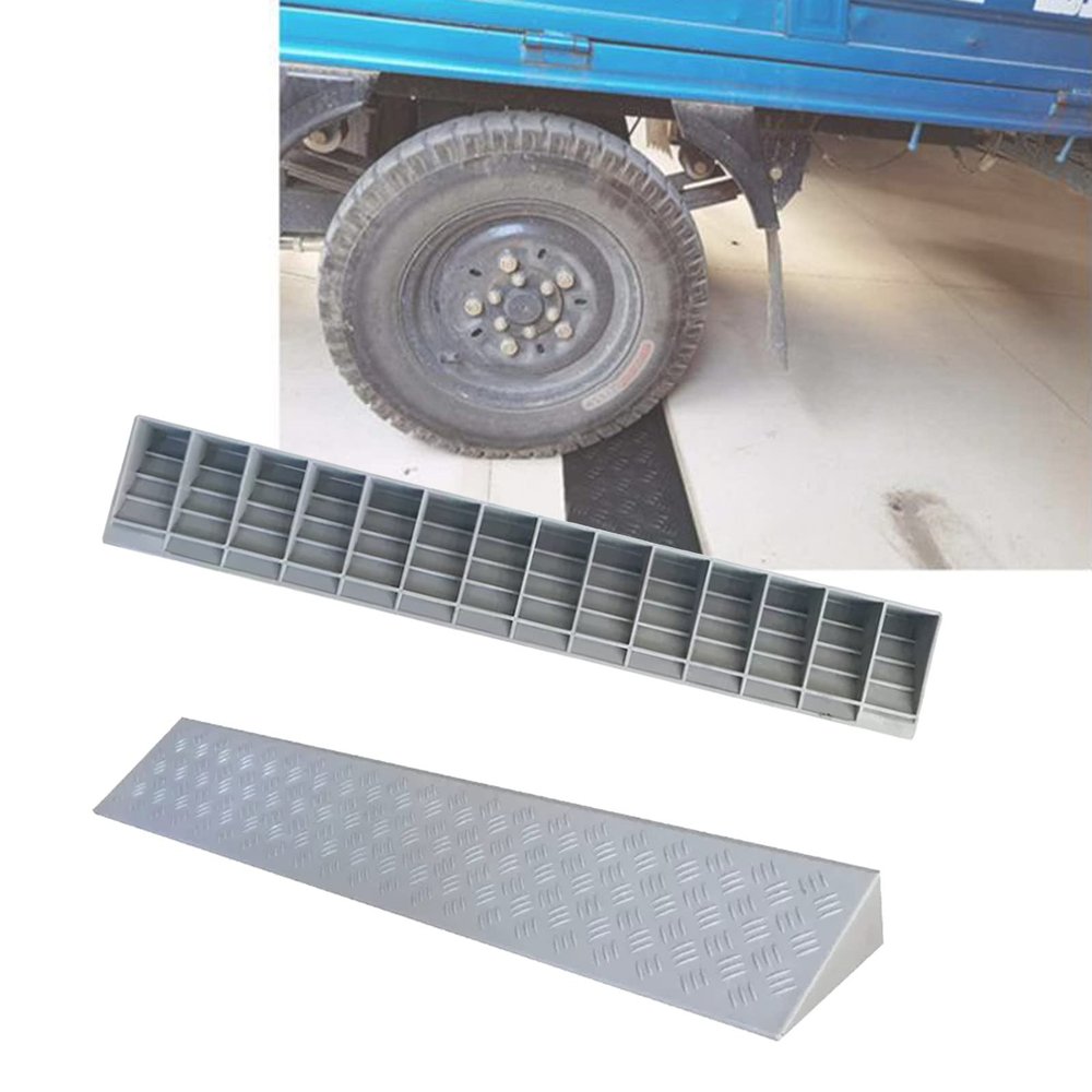 TOOJUN 0.4-4.3" Rise Threshold Ramps Doorway, Portable Wheelchair Ramp with Non-silp Surface for Home Steps, Driveway and Curb, 440 LBS Capacity,Gray-10041cm