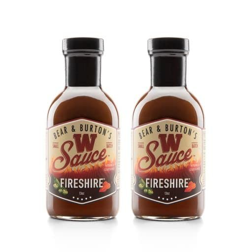Bear and Burtons W Sauce Fireshire | Spicy Worcestershire Sauce for Bold Flavors | Perfect Steak Marinade and Dressing Add-in | 12 Oz - Pack of 2