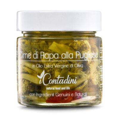 Italian Cime di Rapa Pugliesi | Broccoli Rabe Imported from Puglia | Premium Quality, All Natural Ingredients, No Preservatives Added | 8oz (230g) (Pack of 2)