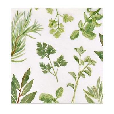 Gift Boutique 100 Herbs Botanical Cocktail Beverage Napkins Disposable Paper Spring Greenery Dessert Napkin for Spring Flower Wedding Holiday Birthday Party Bridal & Tableware Party Supplies
