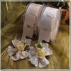 Ivory Pull Bow Ribbons , Confetti Flowers, Jordan Almonds Ribbons, Almond Favors Ribbons DIY Favors Flower Pull Bow Ribbon Almonds Made in Italy view 1