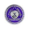 10 Year Sobriety Coin | Legacy AA Chip | Thick Triplate Recovery Anniversary Token (Purple) view 2