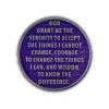 10 Year Sobriety Coin | Legacy AA Chip | Thick Triplate Recovery Anniversary Token (Purple) view 3
