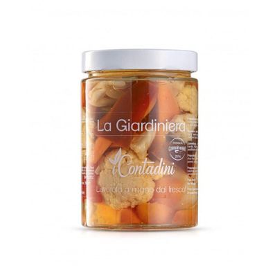 Italian Giardiniera | Mixed Pickled Vegetables Imported from Puglia | Premium Quality, All Natural Ingredients, No Preservatives Added | 19.4oz (550g) (Pack of 1)