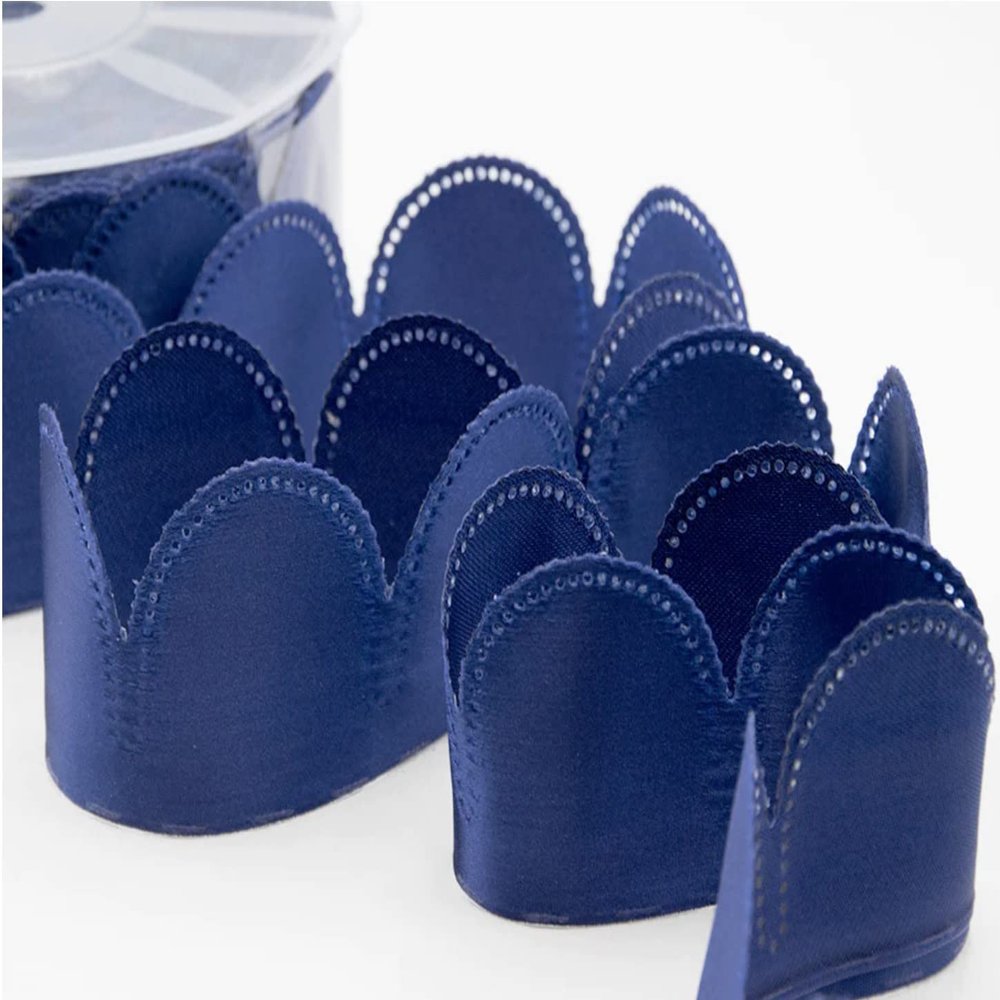 Navy Blue Pull Bow Ribbons , Confetti Flowers, Jordan Almonds Ribbons, Almond Favors Ribbons DIY Favors Flower Pull Bow Ribbon Almonds Made in Italy