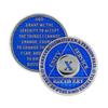 10 Year Sobriety Coin | Legacy AA Chip | Thick Triplate Recovery Anniversary Token (Blue) view 1