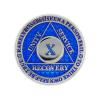 10 Year Sobriety Coin | Legacy AA Chip | Thick Triplate Recovery Anniversary Token (Blue) view 2