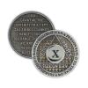 10 Year Sobriety Coin | Legacy AA Chip | Thick Triplate Recovery Anniversary Token (Gray) view 1