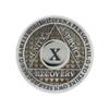 10 Year Sobriety Coin | Legacy AA Chip | Thick Triplate Recovery Anniversary Token (Gray) view 2