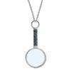 1928 Jewelry Montana Blue Pave Crystal Magnifying Glass Necklace for Women Pendant Enhancer, 30 Inch - Magnification Power: 2-3X, Multifunctional Magnifier Perfect for Reading Books, Made in USA view 1