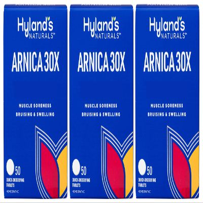 Hyland's Arnica 30x 50 Tablets (3 Pack = 150 Tablets), Bruising, Swelling, Muscle Pain Relief