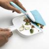 Broom Dustpan Brush Small Dust pan: Small Broom and Dustpan Set Mini Dust pan and Brush Set for Desk, Home, Camping Tent. (Light Blue) view 2