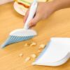 Broom Dustpan Brush Small Dust pan: Small Broom and Dustpan Set Mini Dust pan and Brush Set for Desk, Home, Camping Tent. (Light Blue) view 3