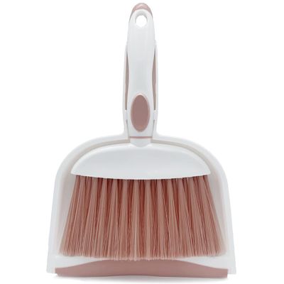Broom Dustpan Brush Small Dust pan: Small Broom and Dustpan Set Mini Dust pan and Brush Set for Desk, Home, Camping Tent (Pink)