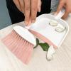 Broom Dustpan Brush Small Dust pan: Small Broom and Dustpan Set Mini Dust pan and Brush Set for Desk, Home, Camping Tent (Pink) view 2