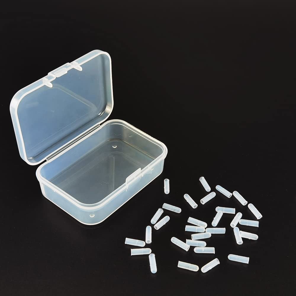 Airgoesin 30pcs Soft Silicone Caps Covers Replacement for Tonsil Stone Remover Tool or Earwax Removal or Tonsillolith Stainless Steel Pick with Storage Box
