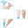 Cone Shaped Cellophane Treat Bags, Cellophane Cone Bags, 50 Packs Festival Clear Shaped Treat Popcorn Bags Candy Bags with Twist Tie (Blue, 4 Silk * 17cm X 30cm/ 6.69in x 11.81in) view 2