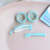 Soft Contact Lens Removal Kit with Contact Lens Inserter and Remover, Eye Lens Container with Tweezer Case, Portable Contact Lens Case for New Contact Lens Users and Girls with Long Nails for Everyday Use (Cyan) view 2