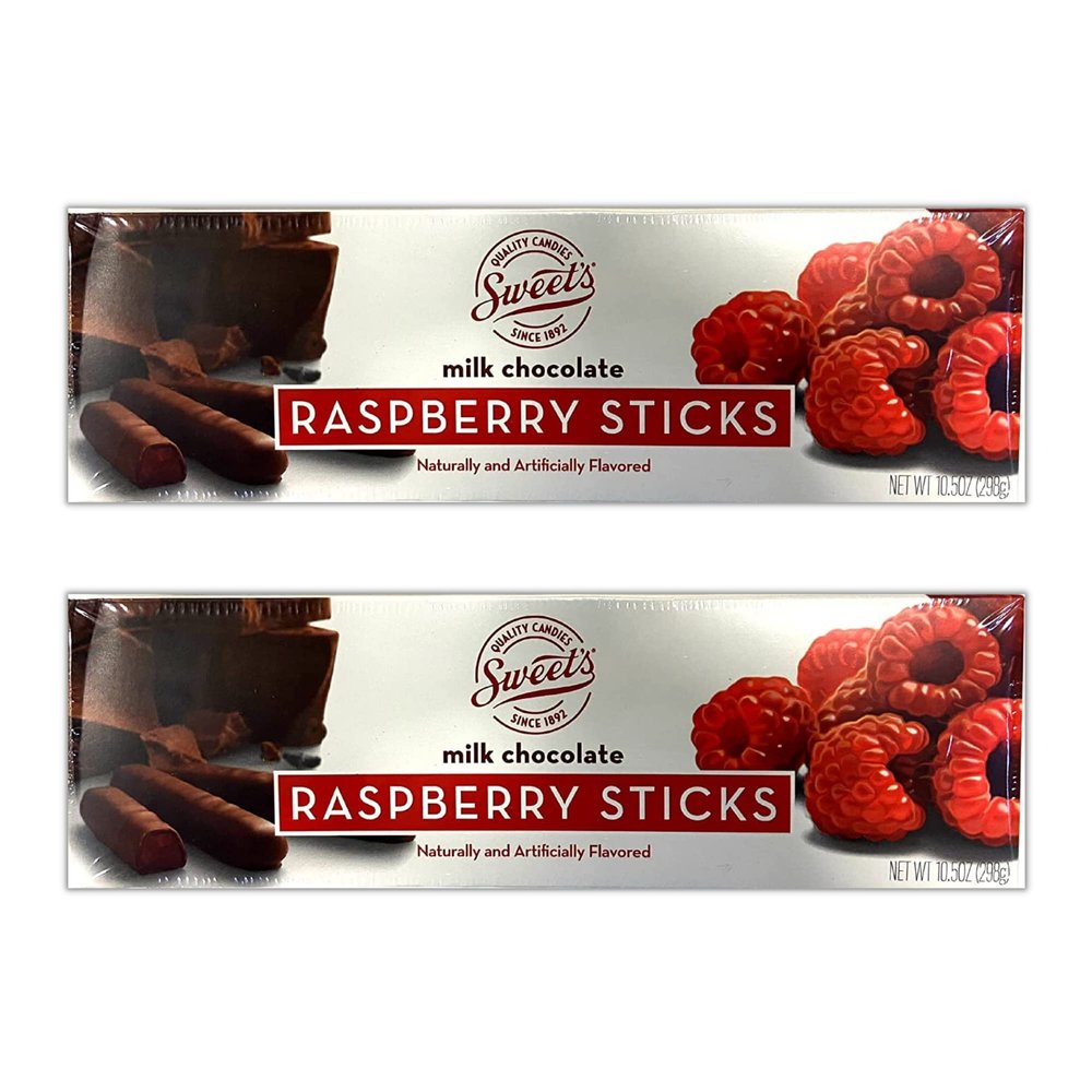 Raspberry Chocolate Sticks. Includes Two Boxes of Sweets Milk Sticks and a BELLATAVO Fridge Magnet! Approximately 70 Jelly Centers Covered in Chocolate! 2 Count