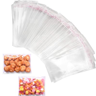 400Pcs Cellophane Bags Clear Plastic Self Adhesive Bags 3.5 x 5.5 inch, OPP Bag Small Clear Resealable Cello Bag for Cookies, Cellophane Bag Small for Bakery Candle Soap Prints Card (9 * 17CM)