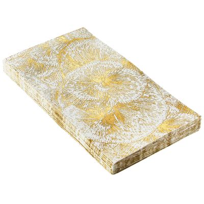 SILVER SPOONS Elegant Floral Disposable Napkins, Pack Includes 18 Wedding Napkins, Party Napkins Disposable Perfect For Dessert, Classic Dinner Napkins For celebrations & events, Gold