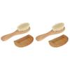 Healifty 4pcs Wooden Bathing Brush and Hair Comb Set Gentle for Comfortable Use for Care for Newborn view 1