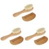 Healifty 6pcs Wooden Bathing Brush and Hair Comb Set Gentle Scalp Scrubber and Comfortable Comb for Daily Use for Newborns view 1