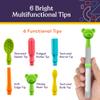 Special Supplies Buzz Buddy Oral Motor Stimulation kit with 6 Soft Textured Interchangeable Heads, Calm Sensory Needs, Support Speech, and Stimulate Self Feeding, Gentle Vibrations (Grey) view 2