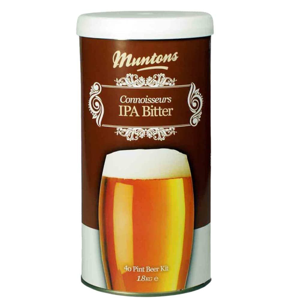 Muntons Beer Making Kit - IPA Bitter Connoisseurs Range Kit - Includes Beer Making Ingredients - Home Brewing Kit Makes 40 pints of beer (23 Liters)